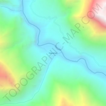 Mapa topográfico Hanamur, altitud, relieve