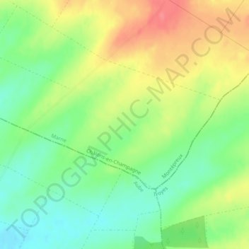 Mapa topográfico Gros Ventre, altitud, relieve