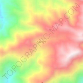 Mapa topográfico Osango, altitud, relieve