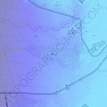 Mapa topográfico الشاغور, altitud, relieve