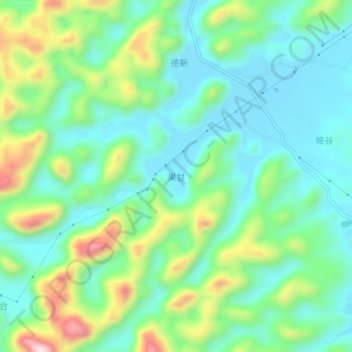 Mapa topográfico Guogan, altitud, relieve