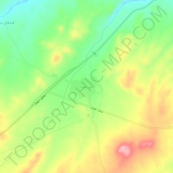 Mapa topográfico Khvor Khvoreh, altitud, relieve
