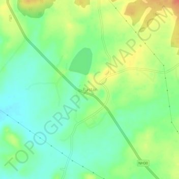Mapa topográfico Bastar, altitud, relieve