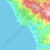 Mapa topográfico Las Cruces, altitud, relieve