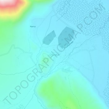 Mapa topográfico Chushul, altitud, relieve