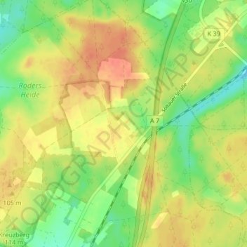 Mapa topográfico Timmerloh, altitud, relieve