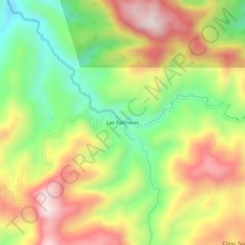 Mapa topográfico Las Palmeras, altitud, relieve