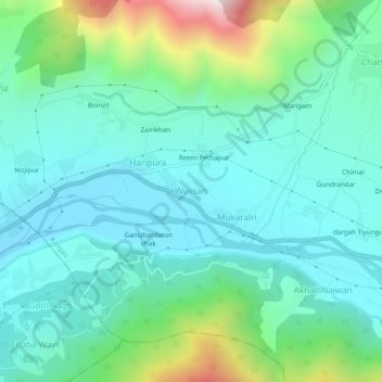 Mapa topográfico Wussan, altitud, relieve