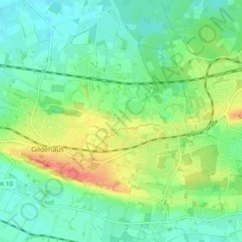 Mapa topográfico Hagelshoek, altitud, relieve