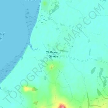 Mapa topográfico Oldbury on Severn, altitud, relieve