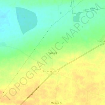Mapa topográfico Majipura, altitud, relieve