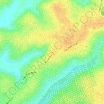 Mapa topográfico Egan, altitud, relieve