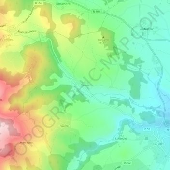 Mapa topográfico Vaures, altitud, relieve