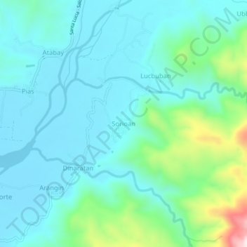 Mapa topográfico Sorioan, altitud, relieve