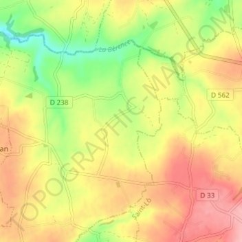 Mapa topográfico La Groudière, altitud, relieve