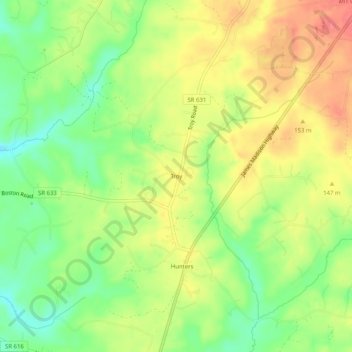 Mapa topográfico Troy, altitud, relieve