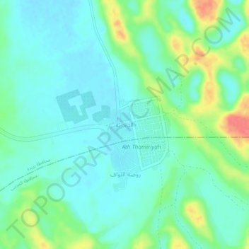 Mapa topográfico Ath Thamiriyah, altitud, relieve