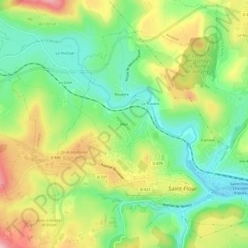 Mapa topográfico Pitot, altitud, relieve