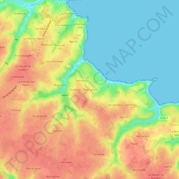 Mapa topográfico Port Salio, altitud, relieve