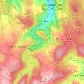 Mapa topográfico Hammergut Haselberg, altitud, relieve