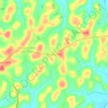 Mapa topográfico Anjukunnu, altitud, relieve