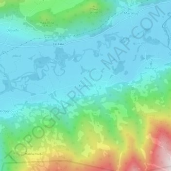 Mapa topográfico Kruševo, altitud, relieve
