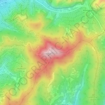 Mapa topográfico Totenkopf, altitud, relieve