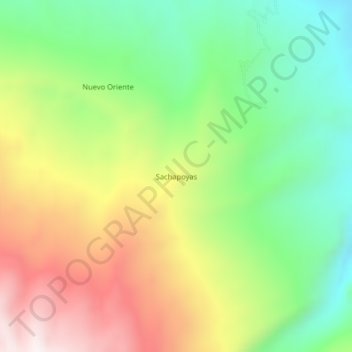 Mapa topográfico Sachapoyas, altitud, relieve