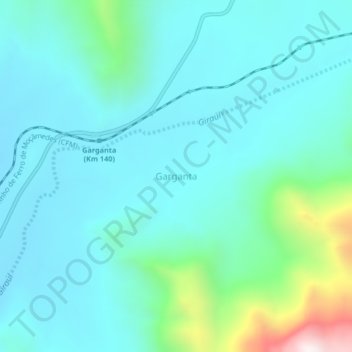 Mapa topográfico Garganta, altitud, relieve