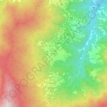 Mapa topográfico Cereseto, altitud, relieve
