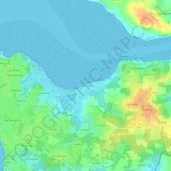 Mapa topográfico Le Branzais, altitud, relieve