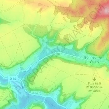 Mapa topográfico Sailez, altitud, relieve
