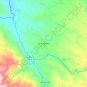 Mapa topográfico Datal Nabong, altitud, relieve