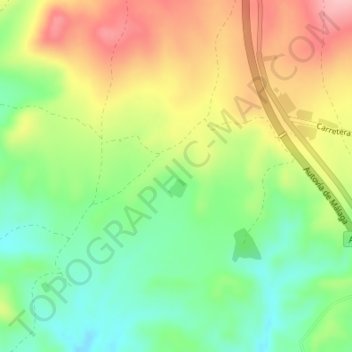 Mapa topográfico Coracho, altitud, relieve
