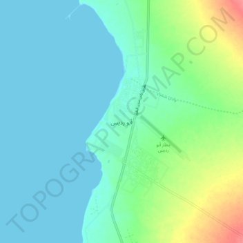 Mapa topográfico Abu Rudays, altitud, relieve