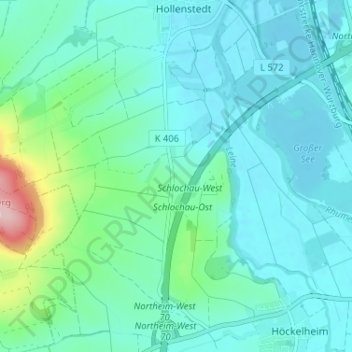 Mapa topográfico Steinkuhle, altitud, relieve