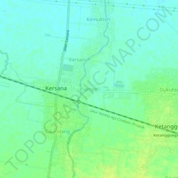 Mapa topográfico Ciampel, altitud, relieve