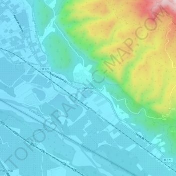 Mapa topográfico L'Aumône, altitud, relieve