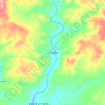 Mapa topográfico Chapangos, altitud, relieve