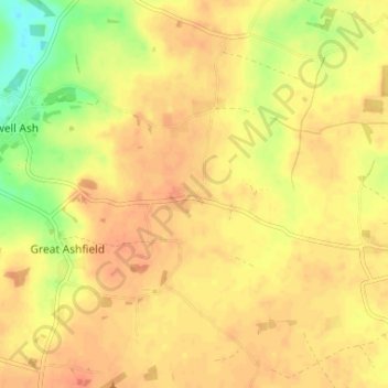 Mapa topográfico Long Thurlow, altitud, relieve