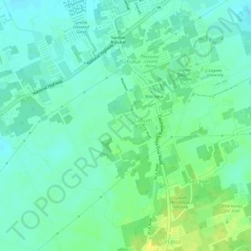 Mapa topográfico Santa Elena, altitud, relieve
