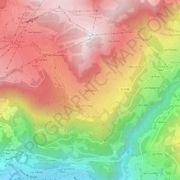 Mapa topográfico Nantailly, altitud, relieve