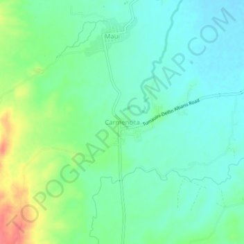 Mapa topográfico Carmencita, altitud, relieve