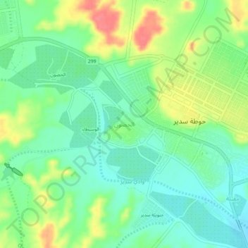 Mapa topográfico Al Husun, altitud, relieve