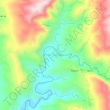 Mapa topográfico Lower Tumapoc, altitud, relieve