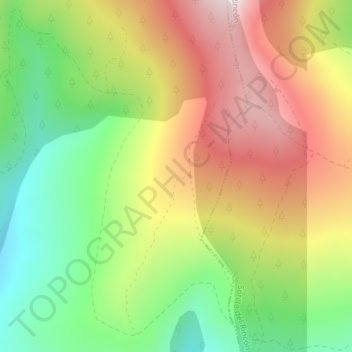 Mapa topográfico Coracho, altitud, relieve