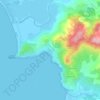 Mapa topográfico Tiuccia, altitud, relieve