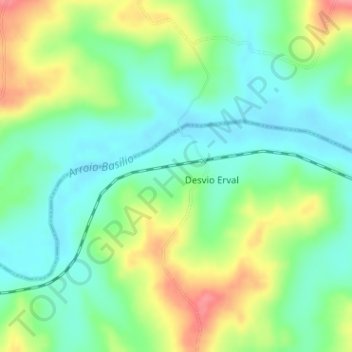 Mapa topográfico Airosa Galvão, altitud, relieve