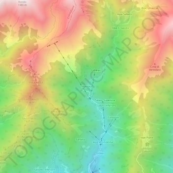 Mapa topográfico Montata, altitud, relieve