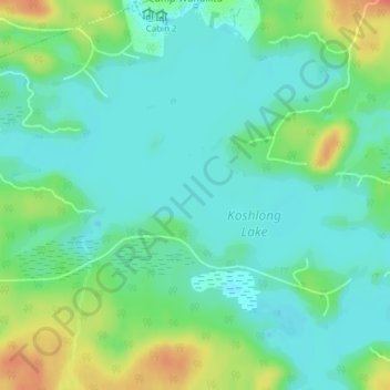 Mapa topográfico Koshlong Lake, altitud, relieve